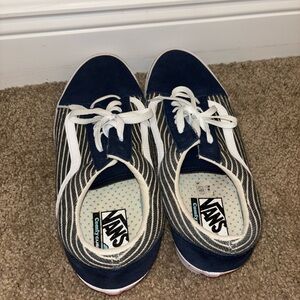 Vans Navy and White Striped Sneakers Size 11.5